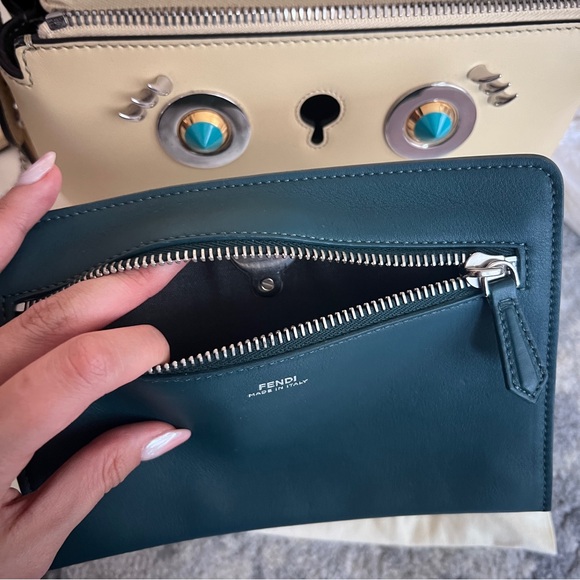 Fendi DotCom Faces Convertible Small Yellow Satchel - Picture 5 of 12